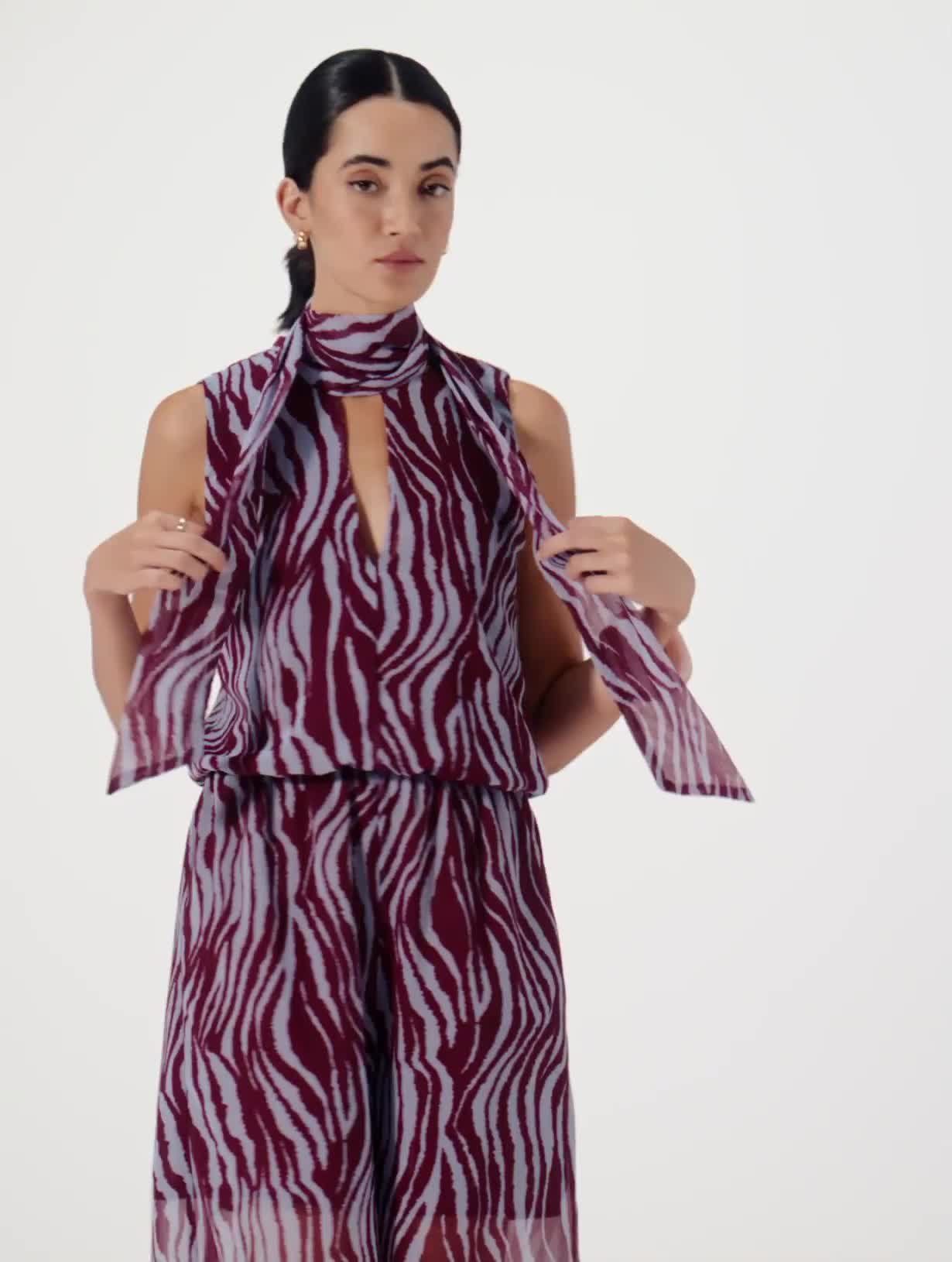 Brown Polka Dot Halter Jumpsuit 10 - Video 1 thumbnail
