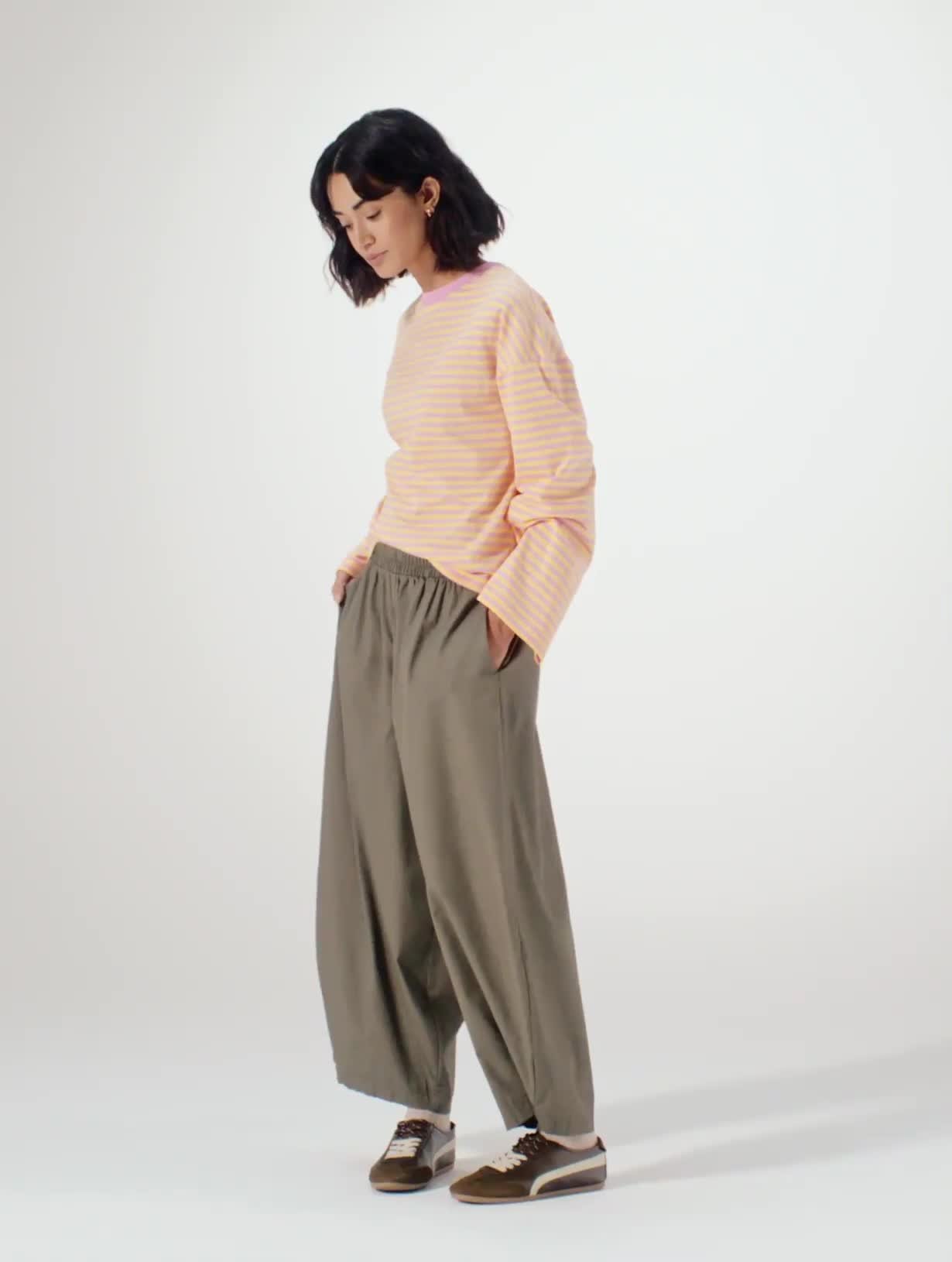 Yellow Stripe Boxy Fit Top XS - Video 1 thumbnail